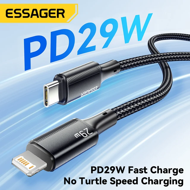 Essager USB C Cable For iPhone 14 13 12 11 Pro Max Xs 8 Plus iPad Macbook Wire 29W PD Fast Charging Type C To Lighting Data Cord